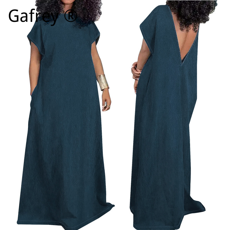 Women Fashion Jeans - Vestido Maxi de Mezclilla para Mujer