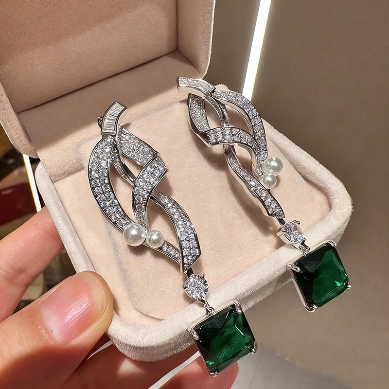 Women'S Fashion Magazines - Pendientes Retro de Lujo con Diamantes