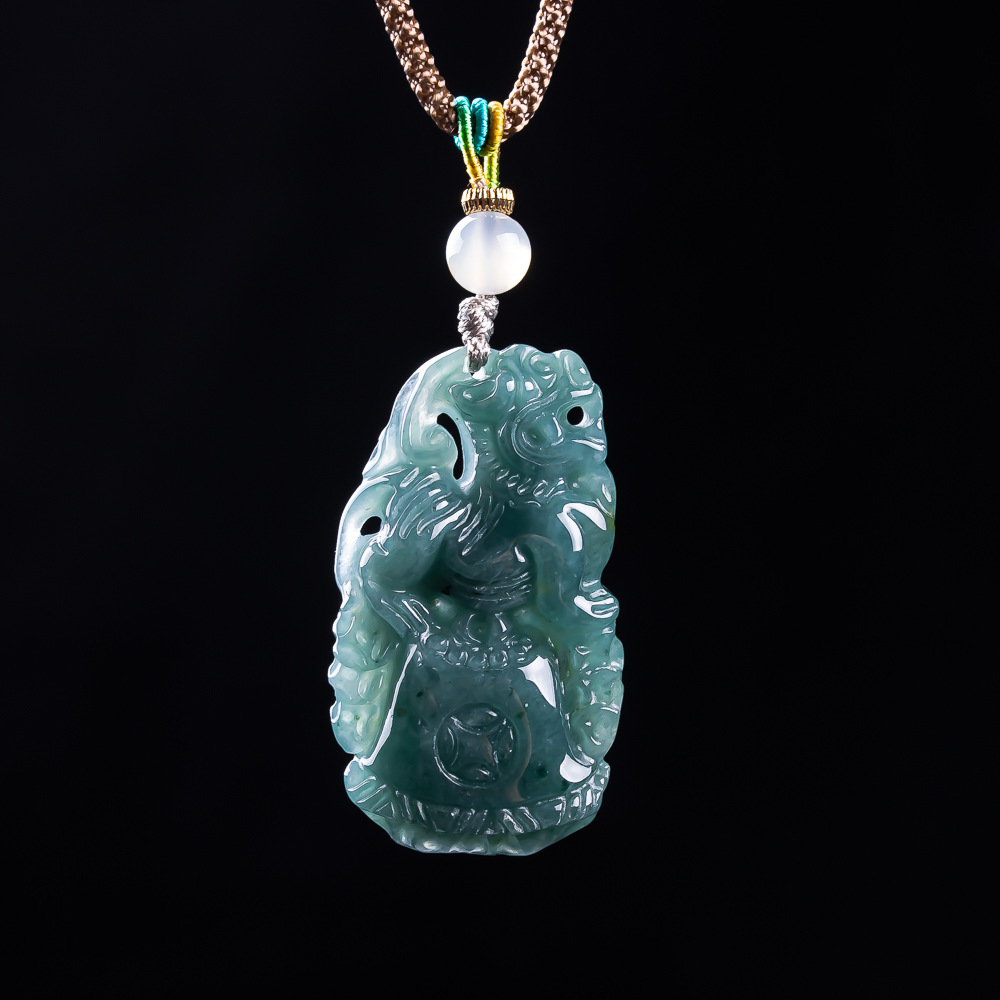 Women Fashion Necklace - Colgante Pixiu de Jadeíta Birmana, Talismanes
