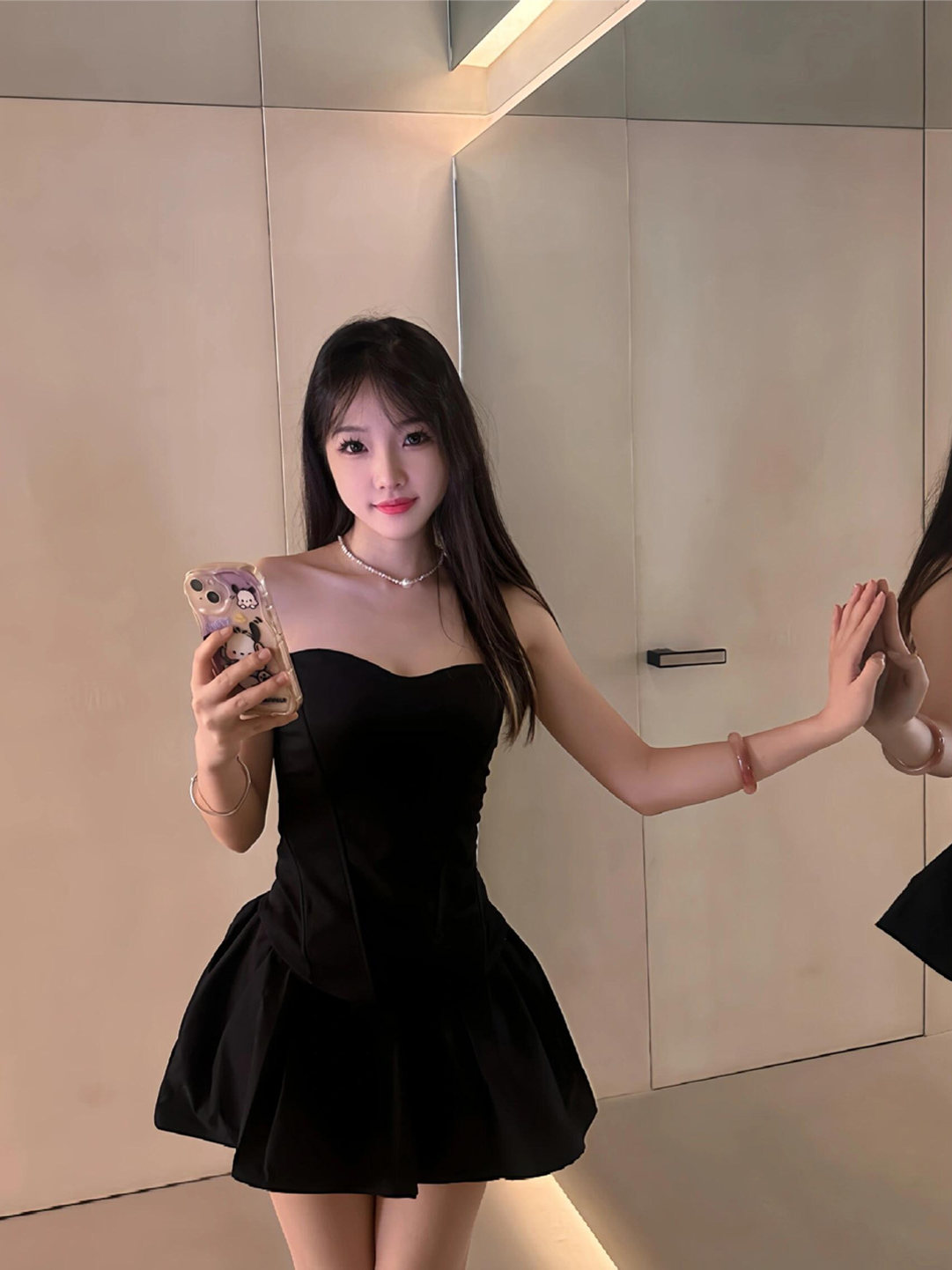 Women'S Young Fashion - Conjunto de Vestido Negro a la