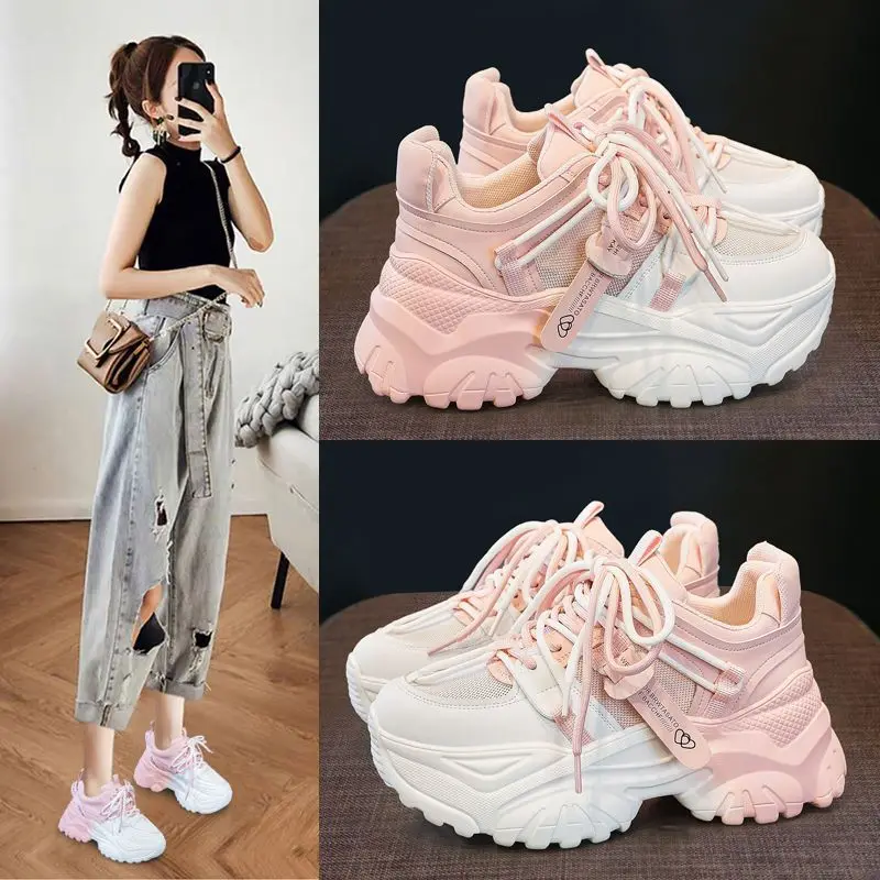Women'S Fashion Tennis Shoes - Zapatillas casuales de mujer con plataforma,