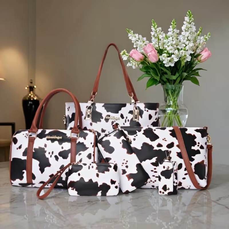 Women Fashion Handbags - Conjunto de 6 Bolsos de PU