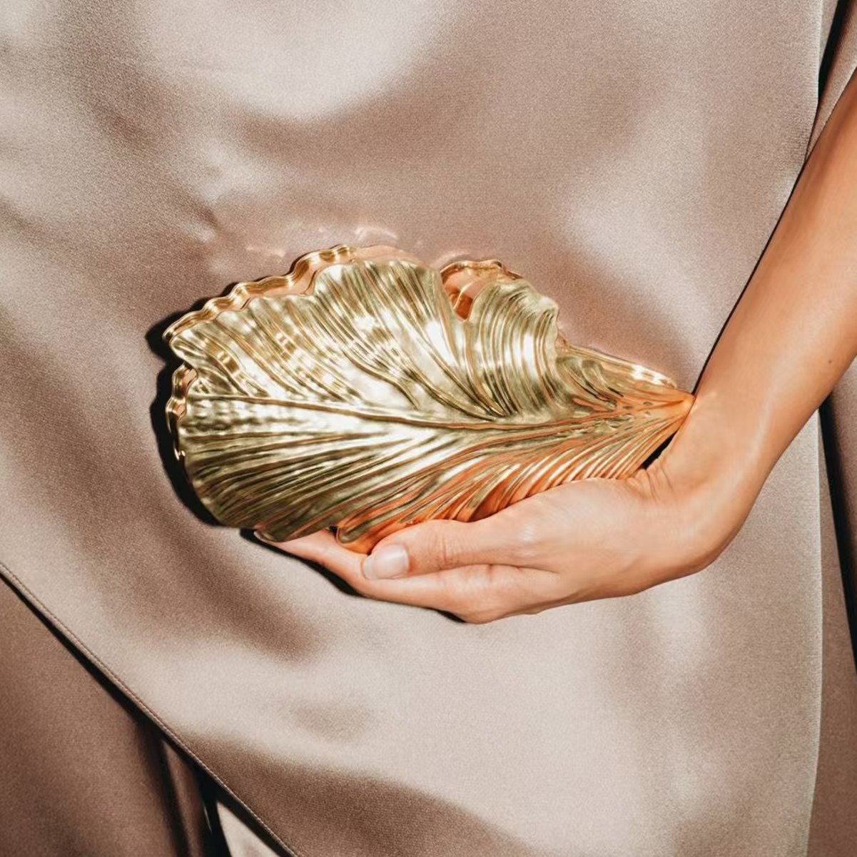 Women'S Young Fashion - Bolso de Mano de Lujo Dorado
