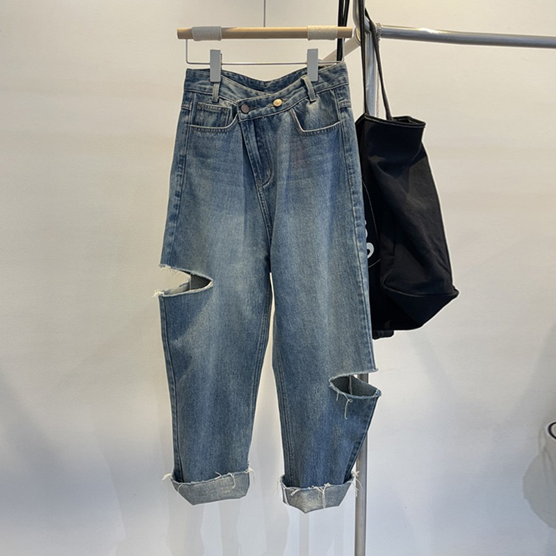 Women Fashion Jeans - Pantalones vaqueros rasgados de verano para