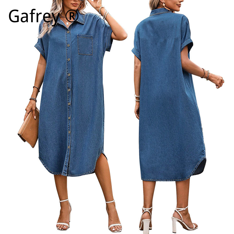 Women Fashion Jeans - Vestido vaquero de talla grande para