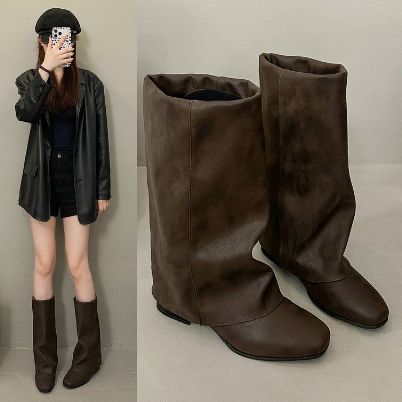 Women'S Fashion Knee High Boots - Botas de moda vintage de punta