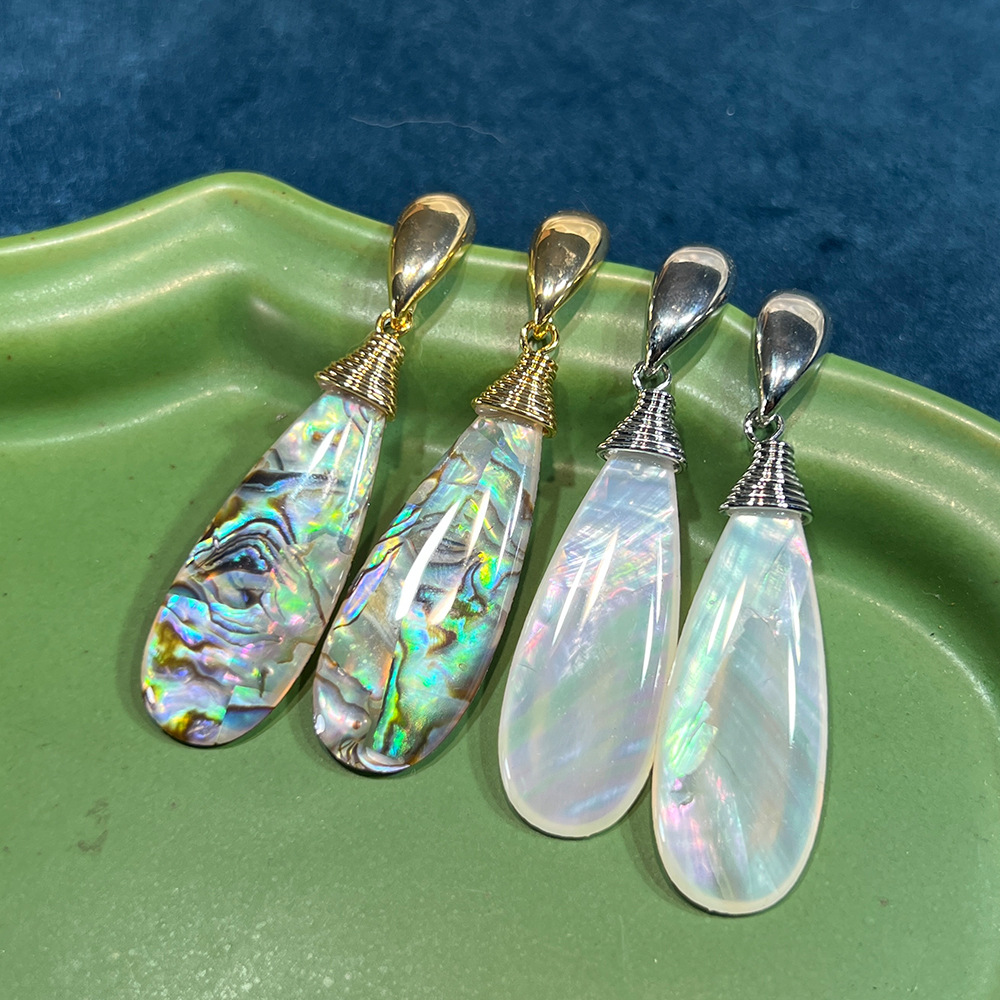 Women'S Fashion Magazines - Pendientes de Metal terrestres de concha