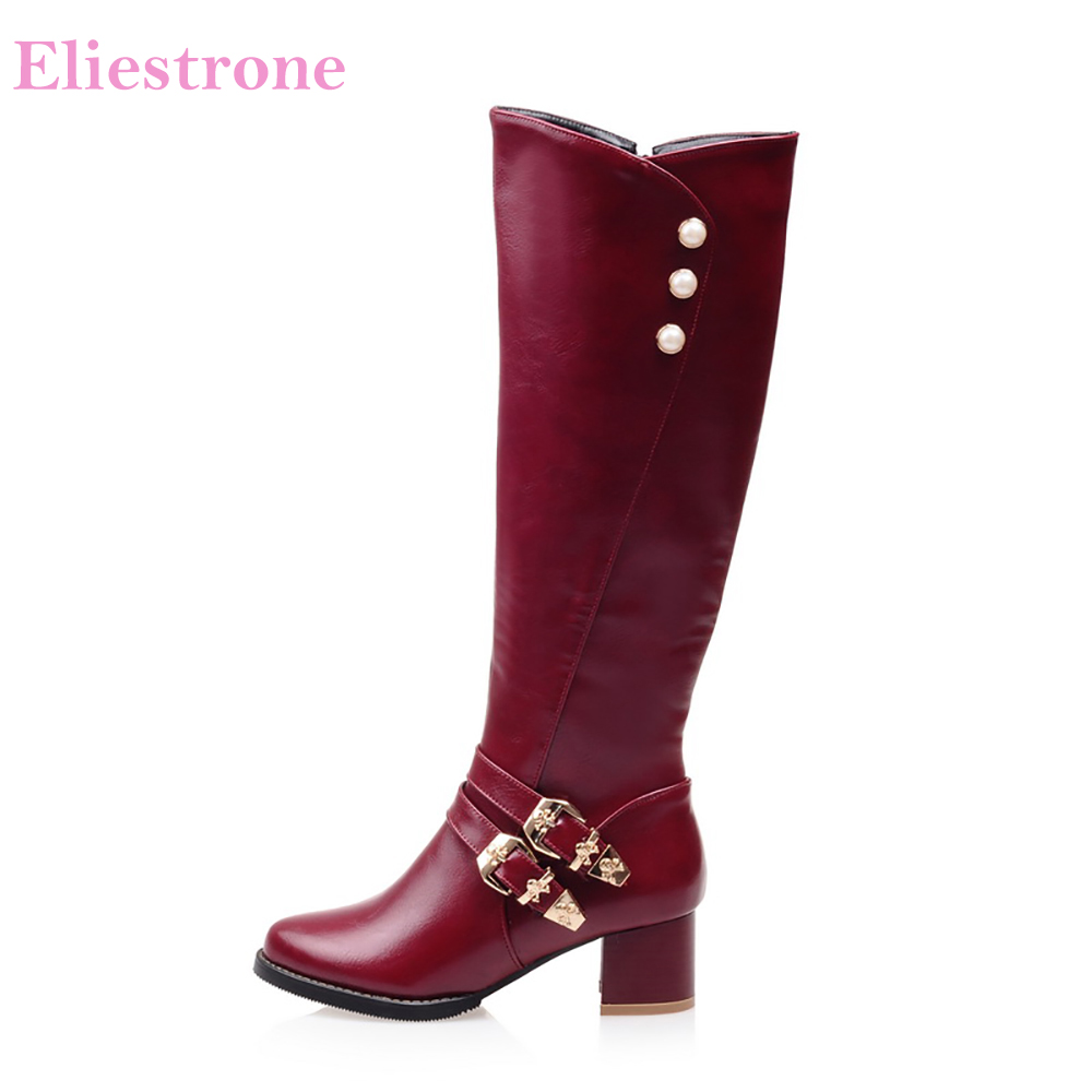 Women'S Fashion Knee High Boots - Botas de motocicleta hasta la rodilla