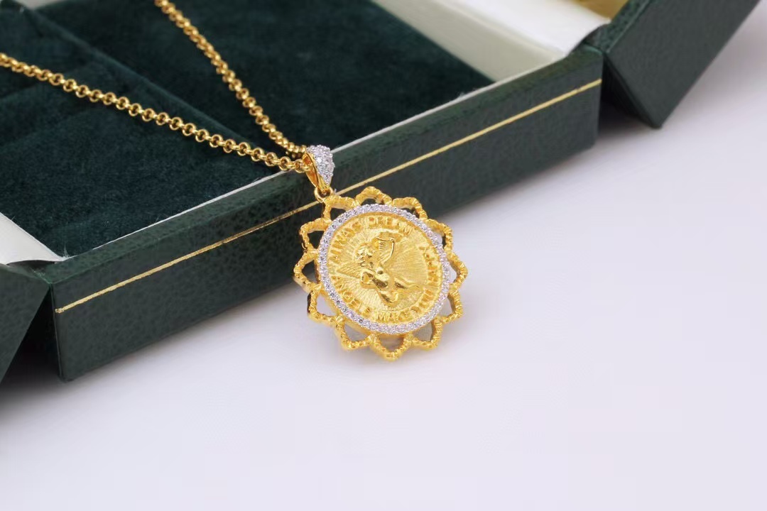 Women'S Fashion Victorian Era - Collar de cadena de moneda romana
