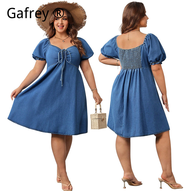 Women Fashion Jeans - Vestido vaquero midi de verano para