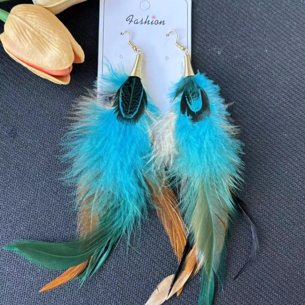 Pendientes Largos Boho con Plu - Women Fashion Photoshoot reseña y precio