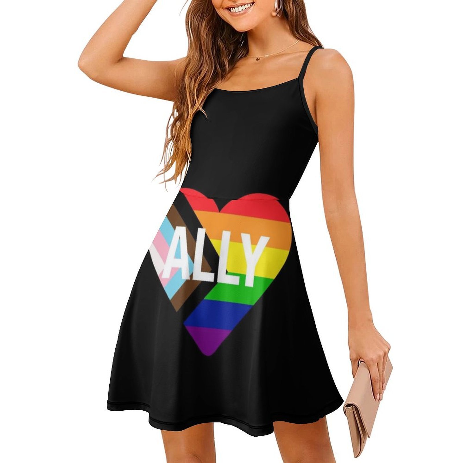 Progress Pride Flag Heart Ally - Women Fashion Gown reseña y precio