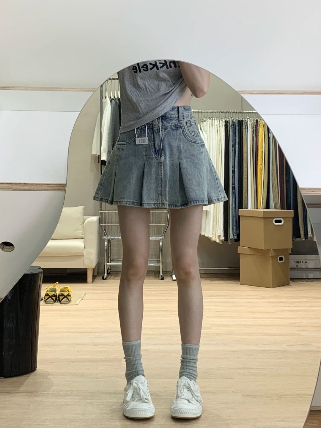 Falda vaquera plisada de cintu - Women Fashion Jeans reseña y precio