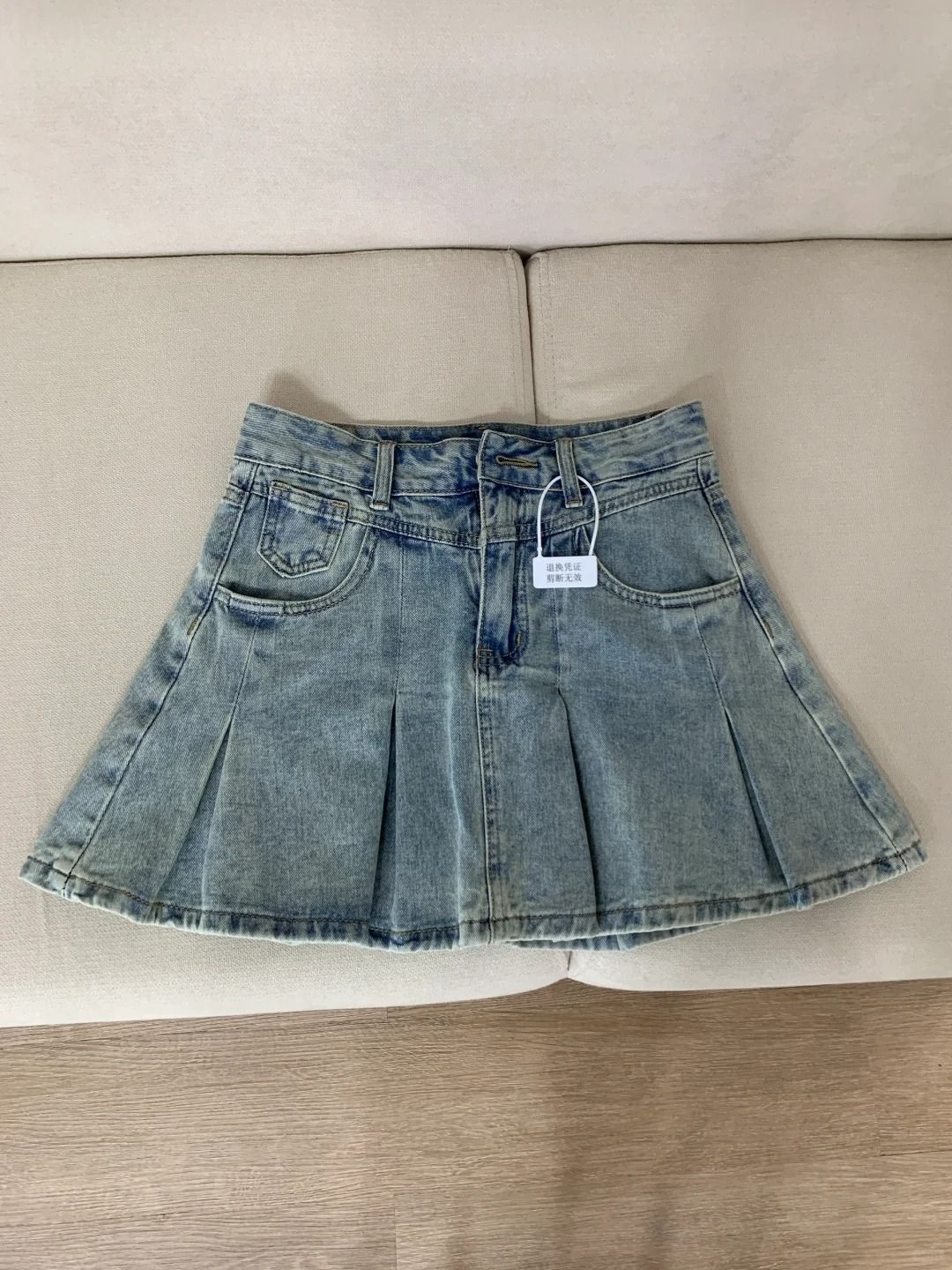 Falda vaquera plisada de cintu - Women Fashion Jeans reseña y precio