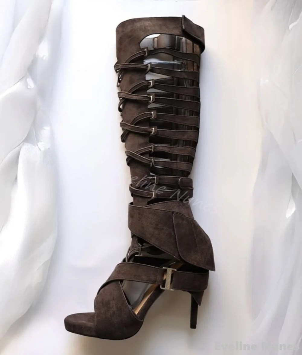 Sandalias de Franela Huecas ha - Women'S Fashion Knee High Boots reseña y precio