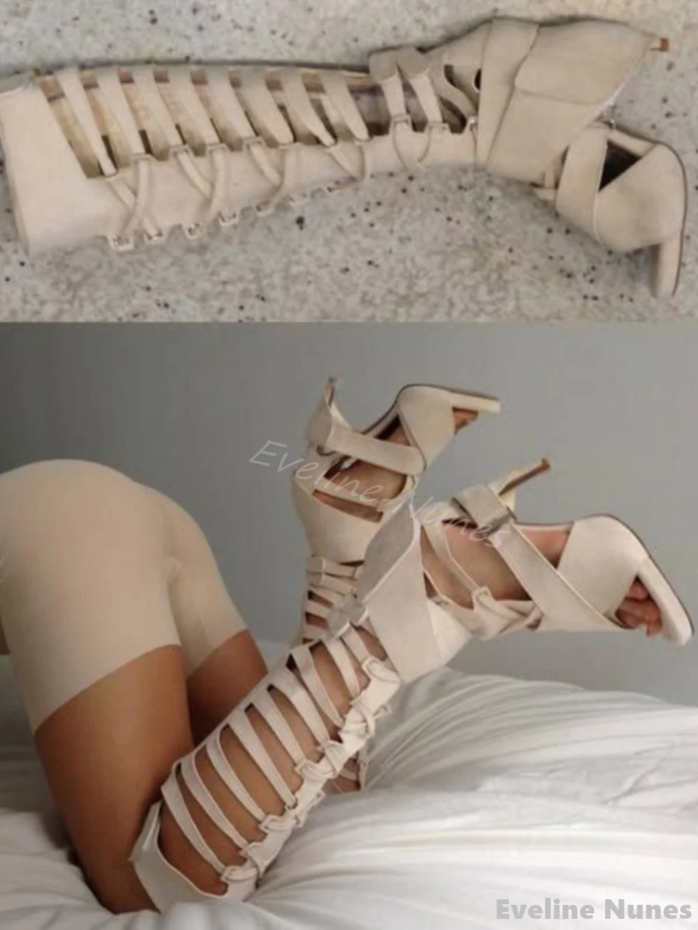 Sandalias de Franela Huecas ha - Women'S Fashion Knee High Boots reseña y precio