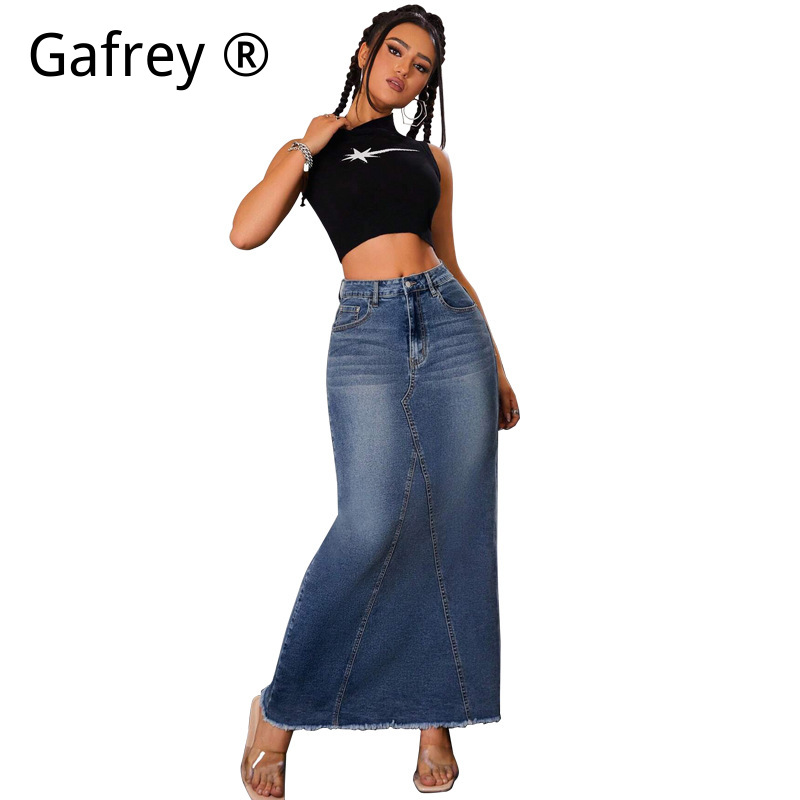 Falda vaquera midi de mujer, c - Women Fashion Jeans reseña y precio