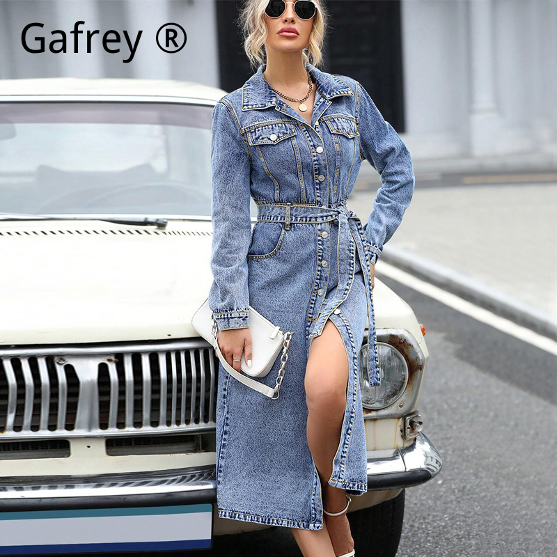 Vestido vaquero de manga larga - Women Fashion Jeans reseña y precio