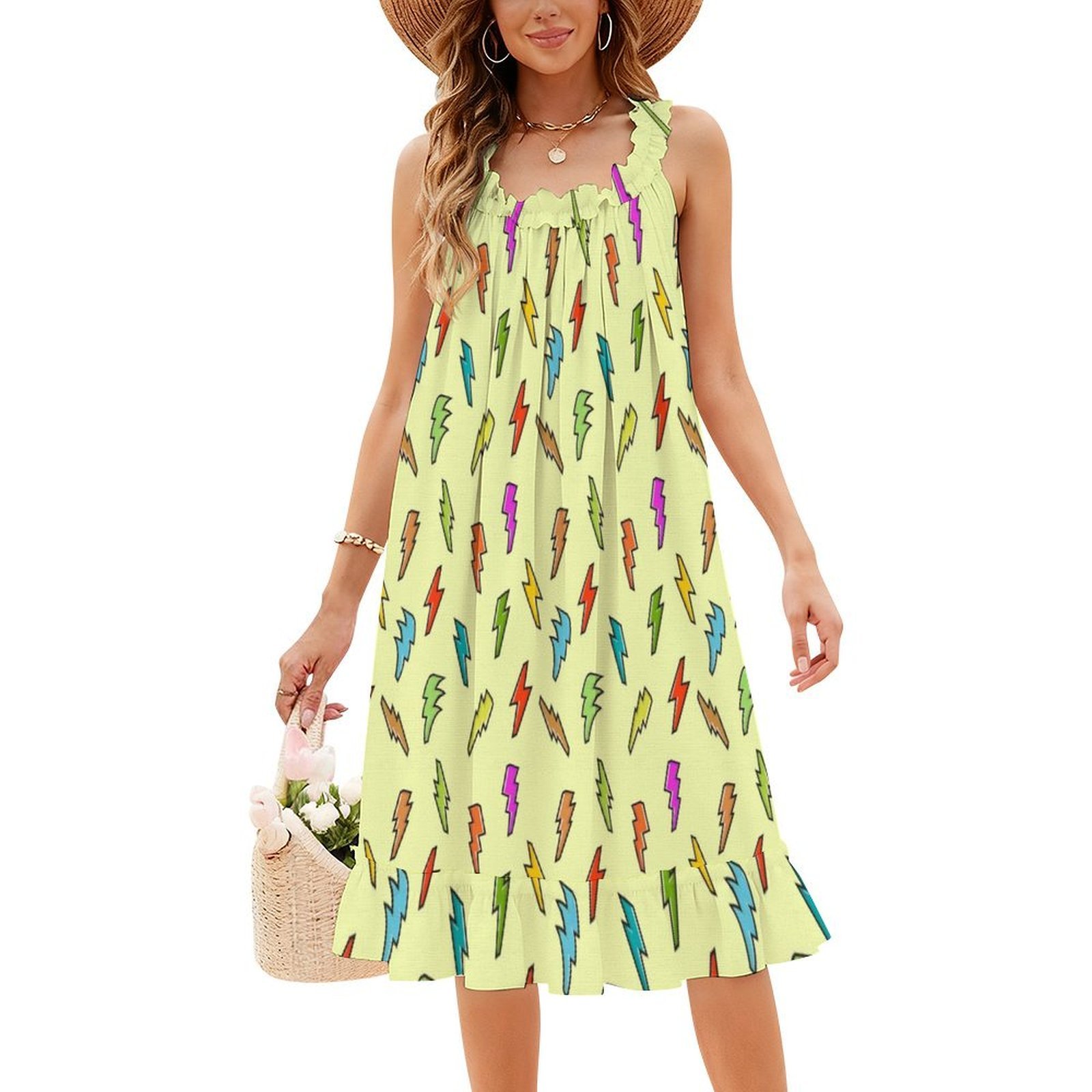 Vestido bohemio elegante con p - Women Fashion Gown reseña y precio