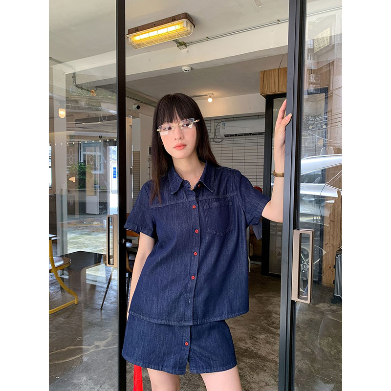 Camisa vaquera retro de manga  - Women Fashion Jeans reseña y precio