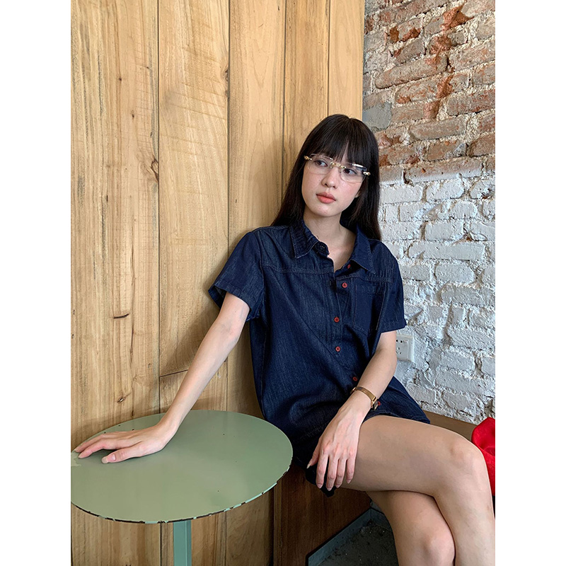 Camisa vaquera retro de manga  - Women Fashion Jeans reseña y precio