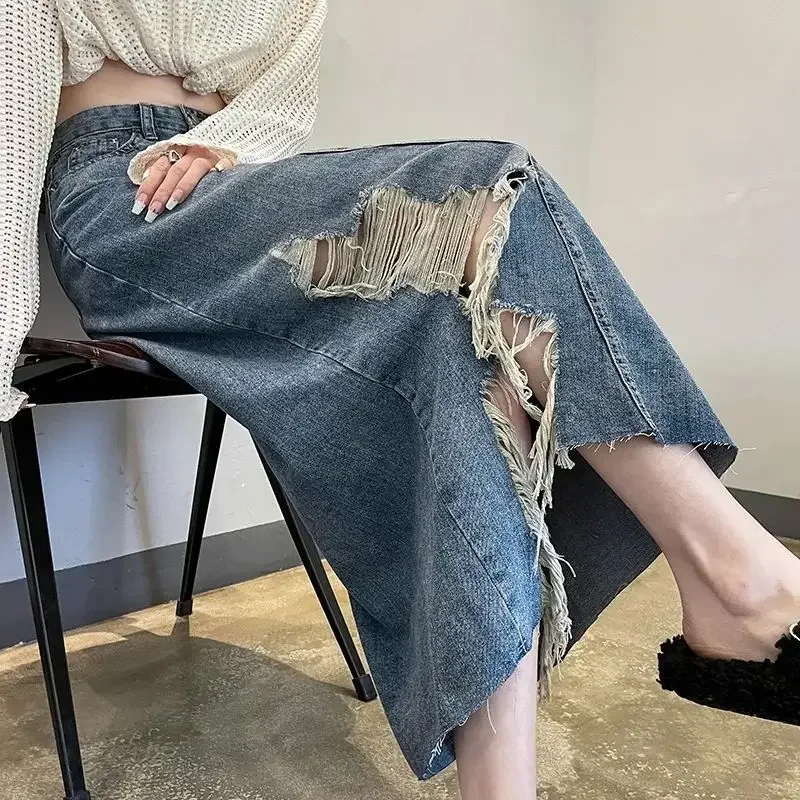 Falda vaquera de cintura alta  - Women Fashion Jeans reseña y precio