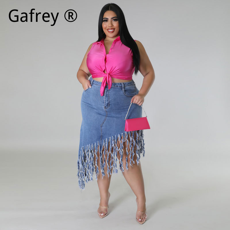 Falda vaquera de mezclilla con - Women Fashion Jeans reseña y precio