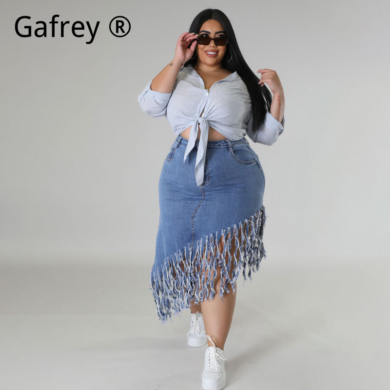 Falda vaquera de mezclilla con - Women Fashion Jeans reseña y precio
