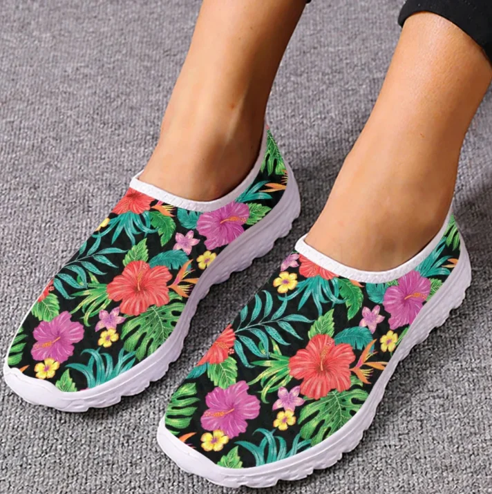 Mocasines con diseño de hibisc - Women'S Fashion Tennis Shoes reseña y precio