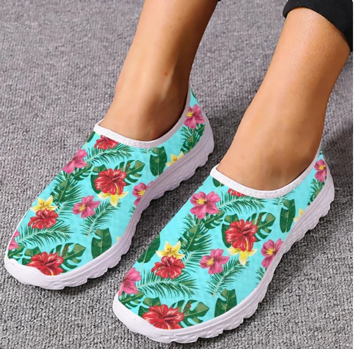 Mocasines con diseño de hibisc - Women'S Fashion Tennis Shoes reseña y precio