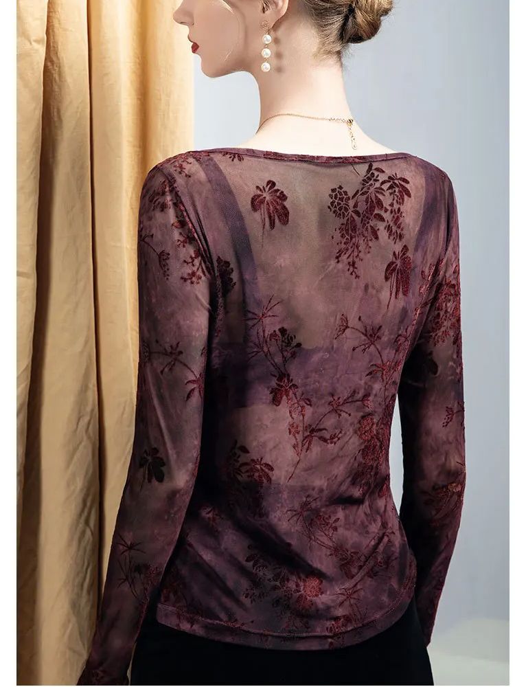 Top con estampado flocado y cu - Women'S Fashion Trends Fall 2025 reseña y precio